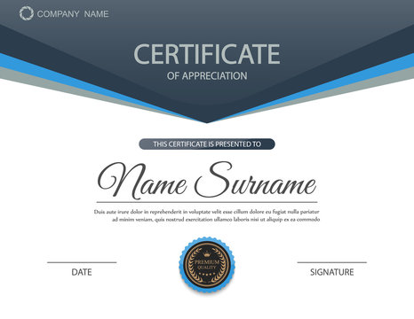 Vector certificate template.