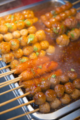 meat ball and sausage with spicy food Thai Food