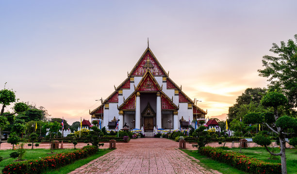 Wihan Phramongkhon Bophit in Ayutthaya historic park, Thailand.