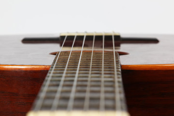 a fragment of classical guitar closeup