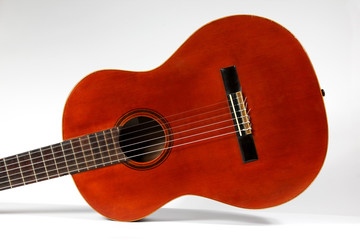 Obraz na płótnie Canvas classical acoustic guitar close up