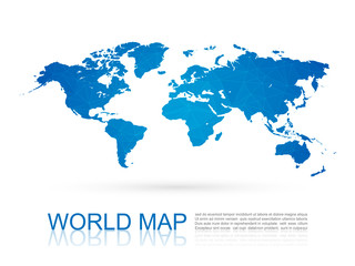 Fototapeta na wymiar Polygonal World Map,vector