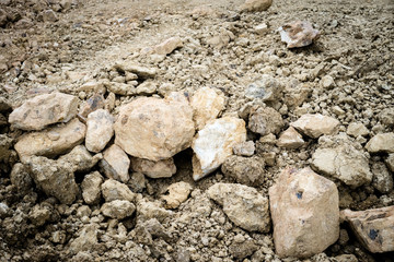 Piles of sand and soil