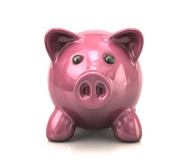 Pink piggy money bank