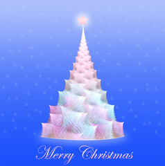 fractal illustration of a Christmas background with a tree