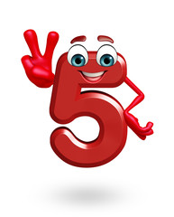 Obraz premium cartoon character of five digit