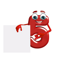 cartoon character of five digit with sign