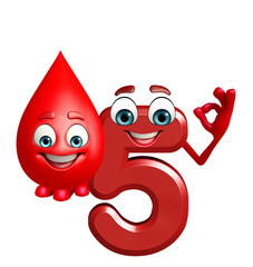 cartoon character of five digit with blood drop