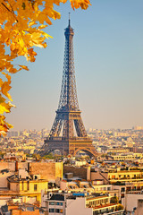 View on Eiffel tower at sunset