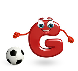 Cartoon Character of alphabet G with football