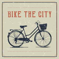Vintage poster design with bicycle