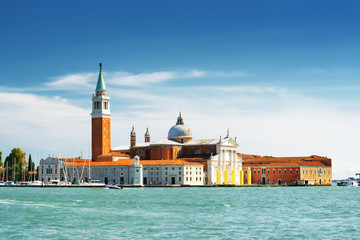 Fototapeta na wymiar The Venetian Lagoon and the Church of San Giorgio Maggiore. Ital