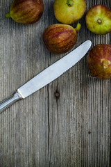 figs on rustic wooden table
