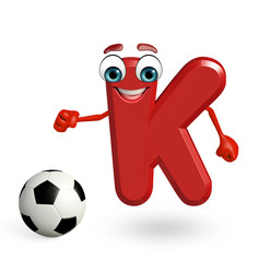 Cartoon Character of alphabet K with football