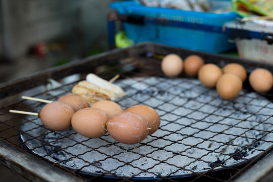 Grill egg in Thai style