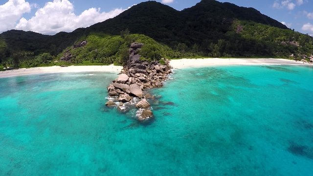 Rocks between Grand Anse and Anse Petite, La Digue, Seychelles
