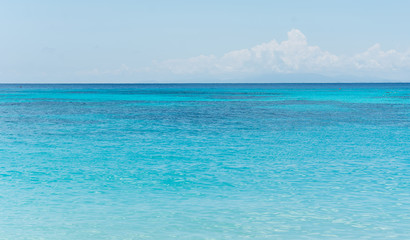 blue sky and water of ocean