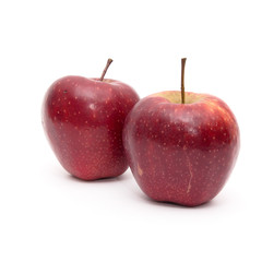 Juicy pears, apples. On a white background