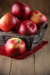 Red apples in basket
