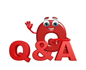 Cartoon Character of alphabet Q
