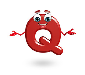 Cartoon Character of alphabet Q