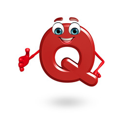 Cartoon Character of alphabet Q