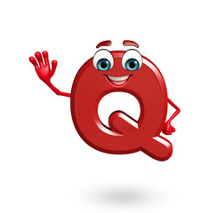 Cartoon Character of alphabet Q