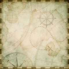 old abstract pirates map stylization