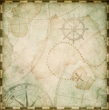Fototapeta old abstract pirates map stylization