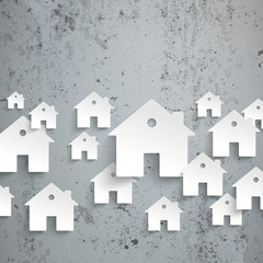 Fototapeta premium White Paper Houses Concrete