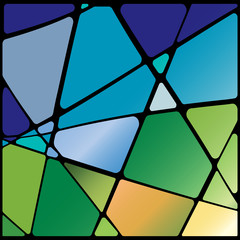 Illustration of abstract stained glass window - obrazy, fototapety, plakaty