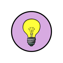 Illustration of modern flat design with yellow light bulb