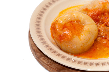 Stuffed paprika with minced meat served on the plate