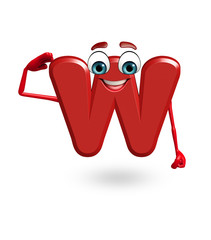 Cartoon Character of alphabet W