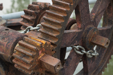 Old rusty iron cog