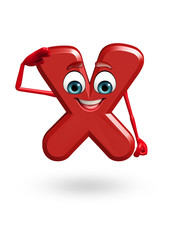 Cartoon Character of alphabet X