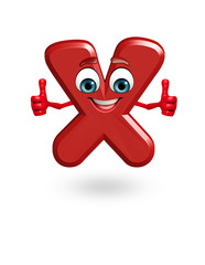 Cartoon Character of alphabet X
