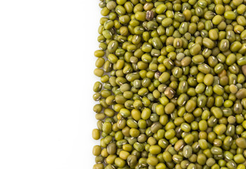 green beans on white background