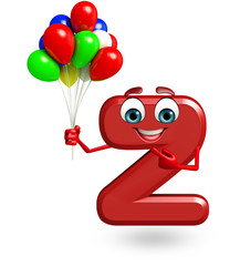 Cartoon Character of alphabet Z with balloons