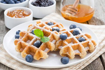 delicious waffles for breakfast on a plate