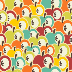 Apple seamless texture. Vector illustration.