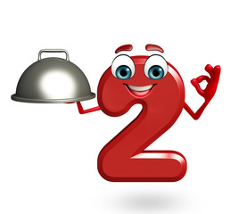 cartoon character of two digit with pan