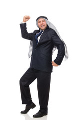 Happy arab man isolated on white