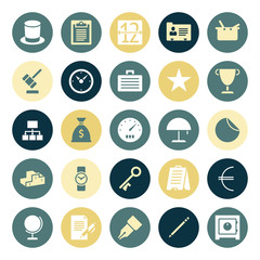Flat design icons for business
