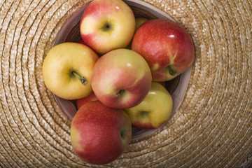 Apples in hat