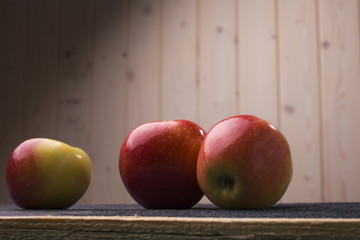 Apples on table