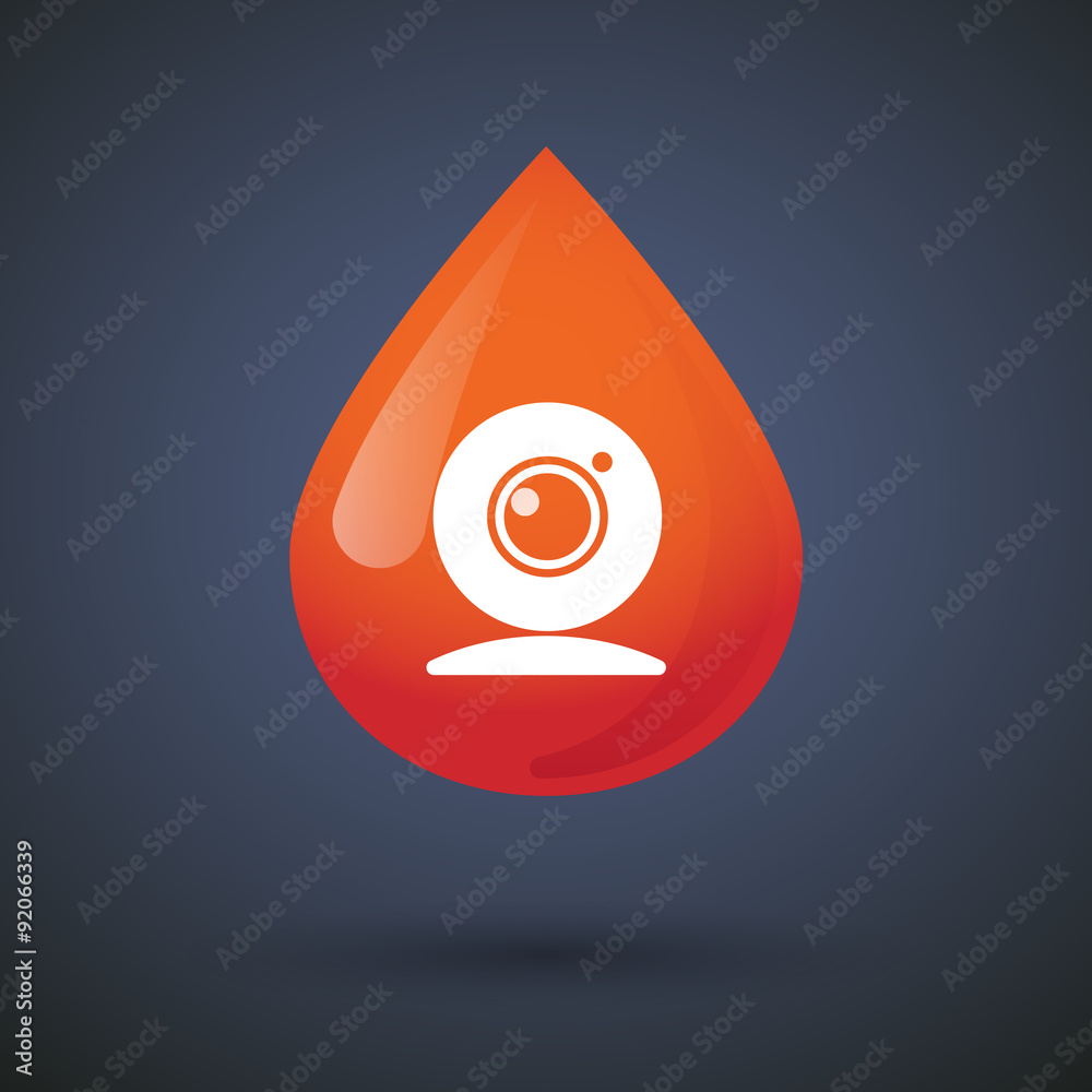 Wall mural Blood drop icon with a web cam