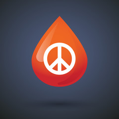 Blood drop icon with a peace sign