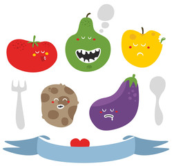 Crazy fruits and vegetables.