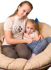 Two sisters sitting together